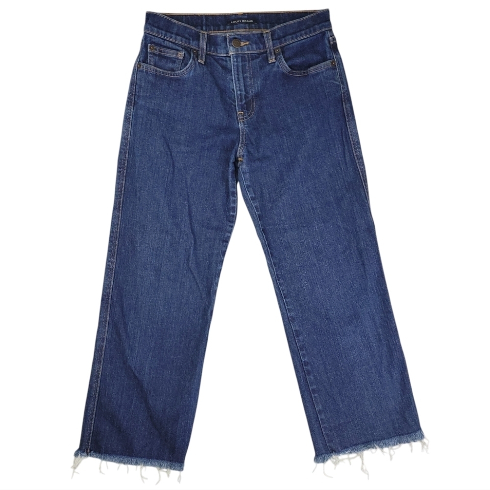 Lucky Brand Womens Mid Rise Crop Wide Leg Jeans Size 0